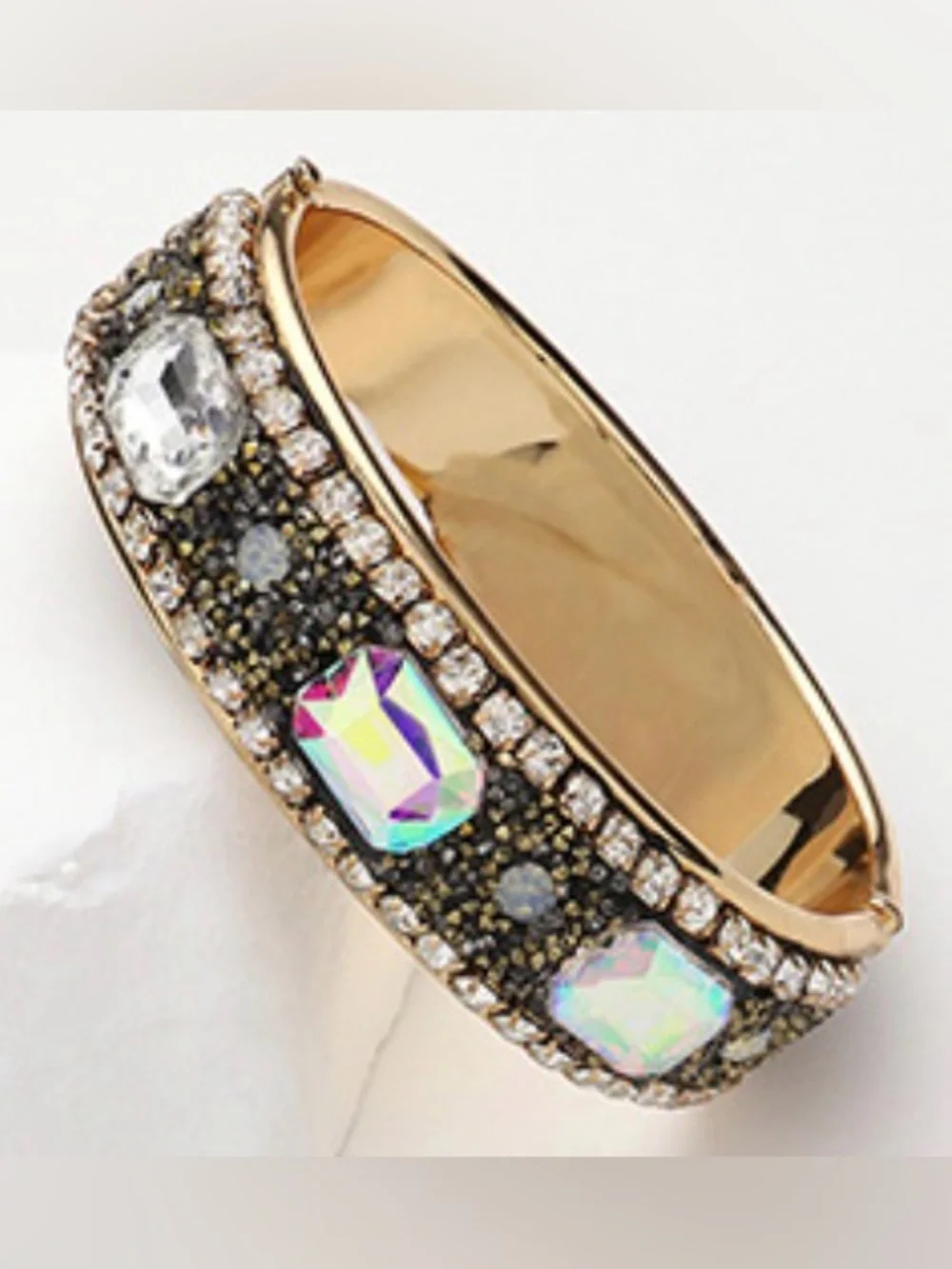 Gold-Plated Red Crystal Pavé Bracelet